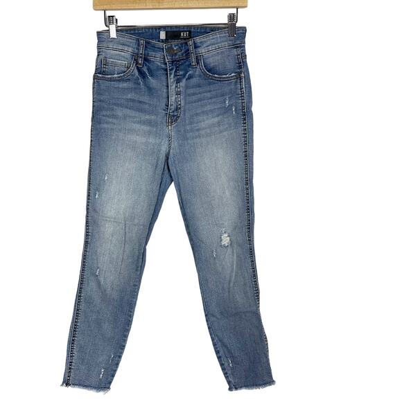 Kut From The Kloth 0 Connie High Rise Fab Ab Crop Jeans Fray Hem Denim Cotton - Picture 1 of 11